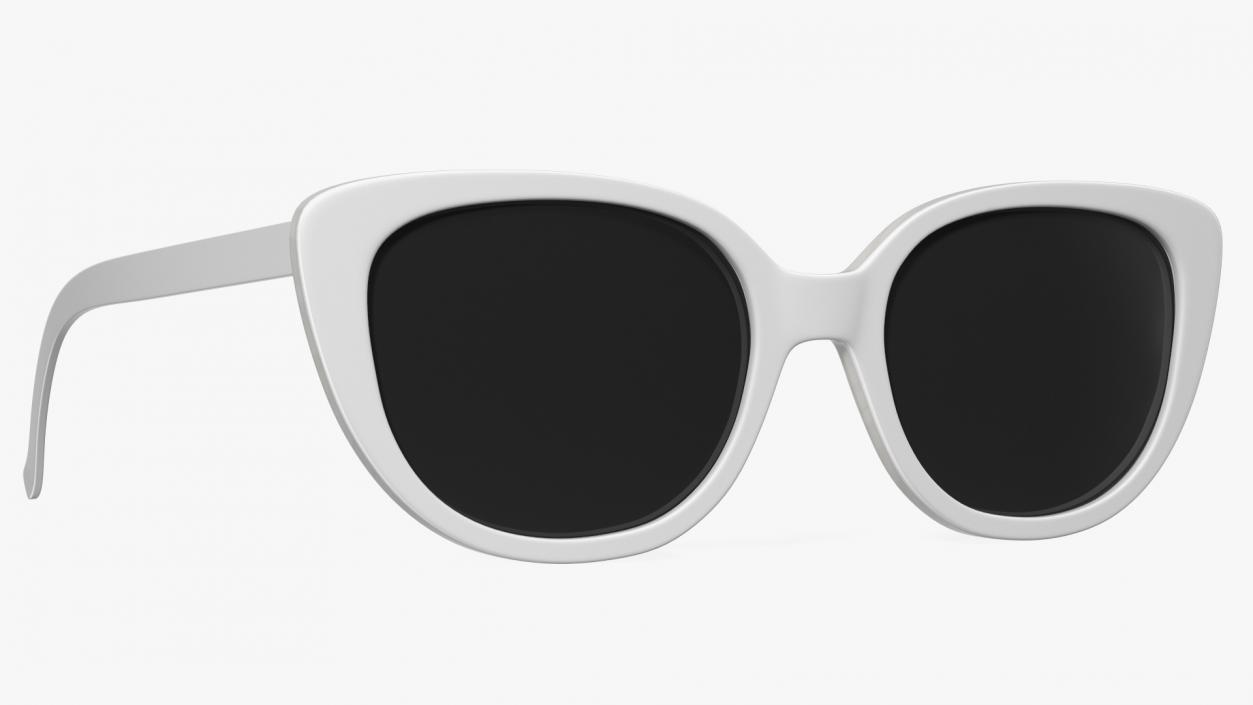 3D Cat Eye Glasses White