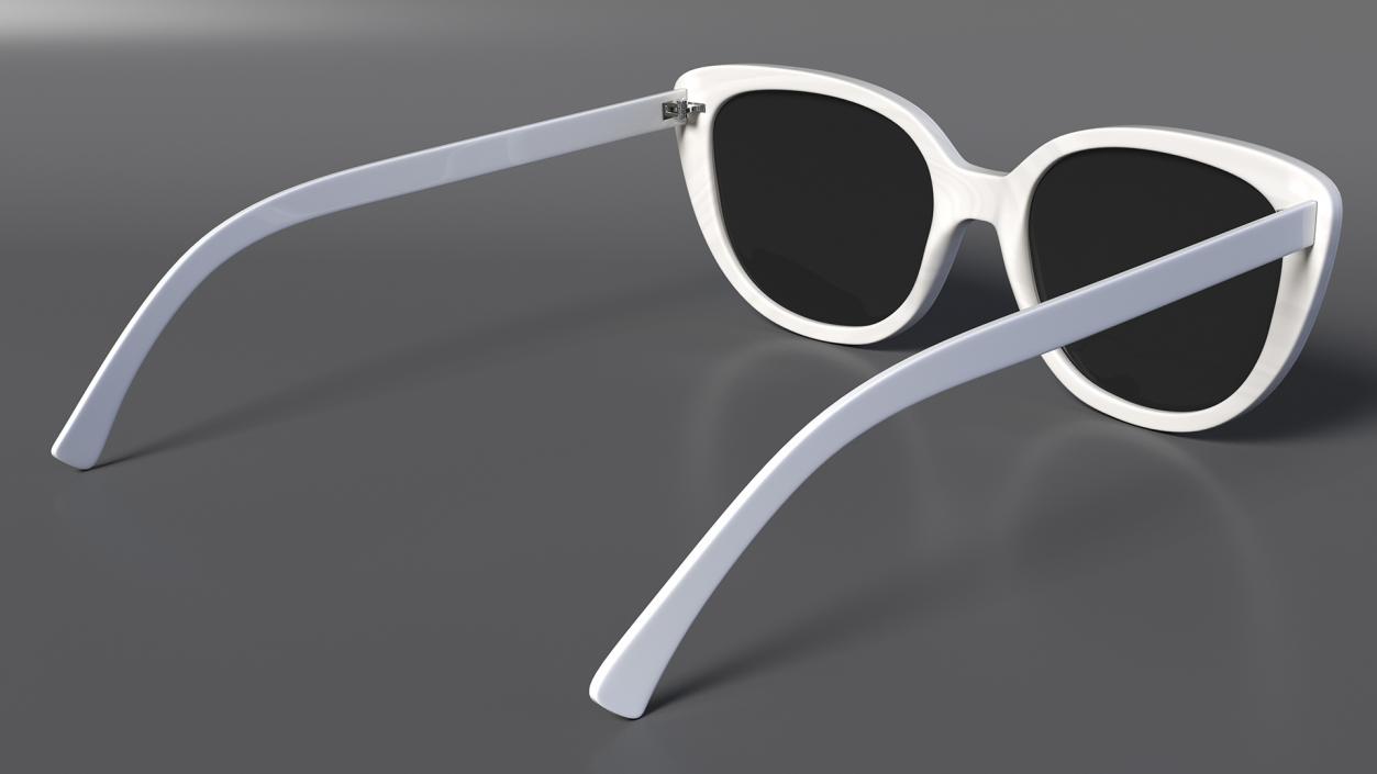 3D Cat Eye Glasses White