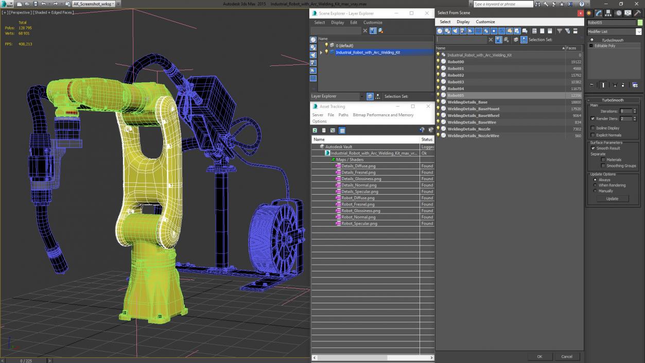 Industrial Robot with Arc Welding Kit 3D