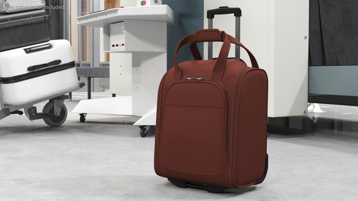 Brown Softshell Luggage Bag 3D