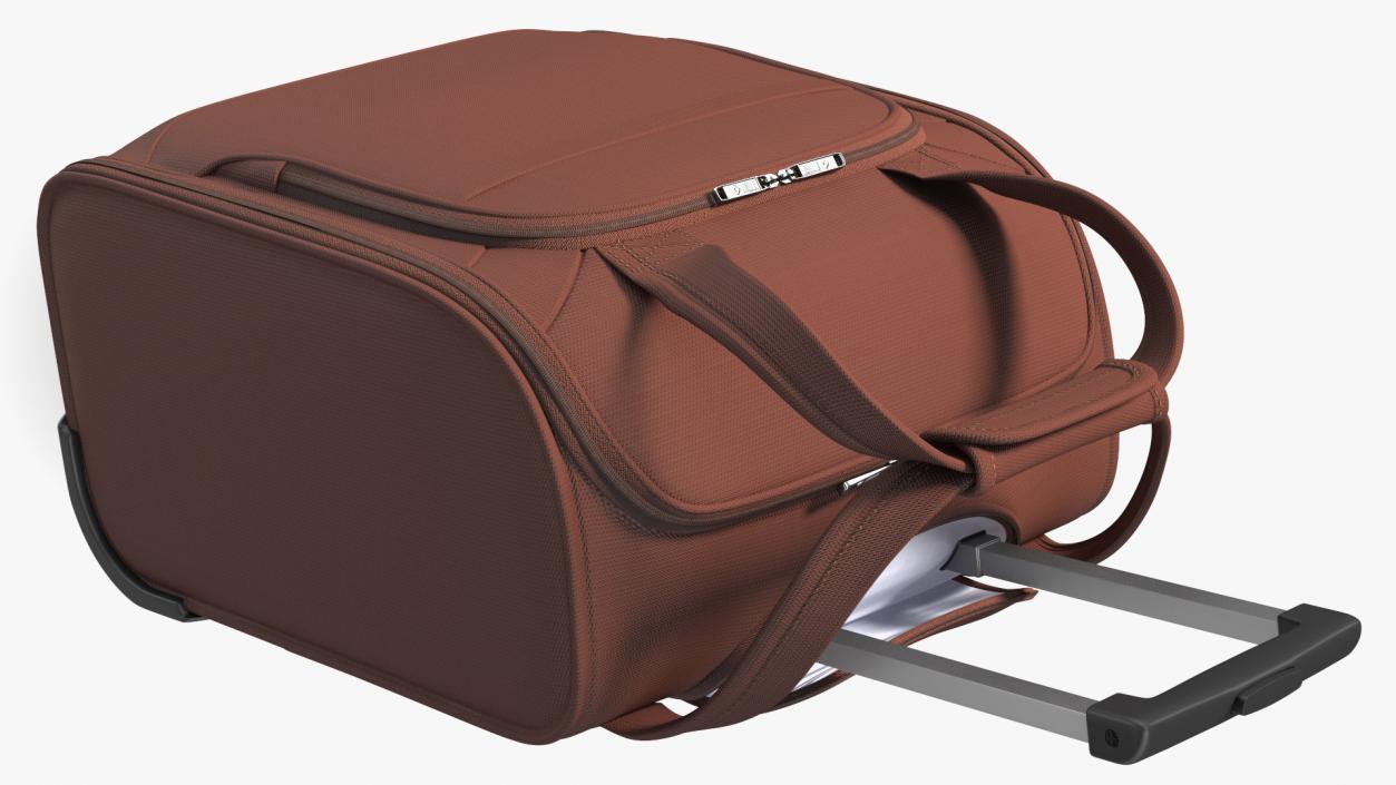 Brown Softshell Luggage Bag 3D