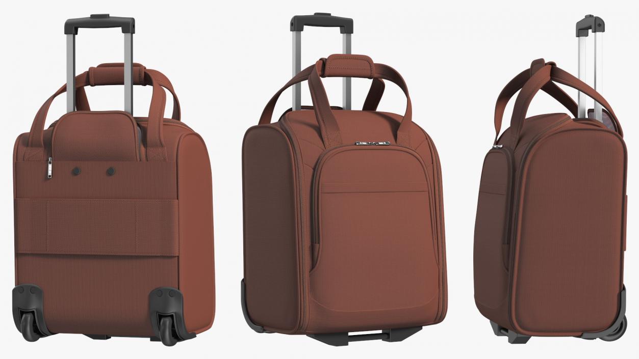 Brown Softshell Luggage Bag 3D