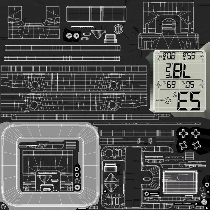 Indoor Hygrometer and Thermometer Black 3D model