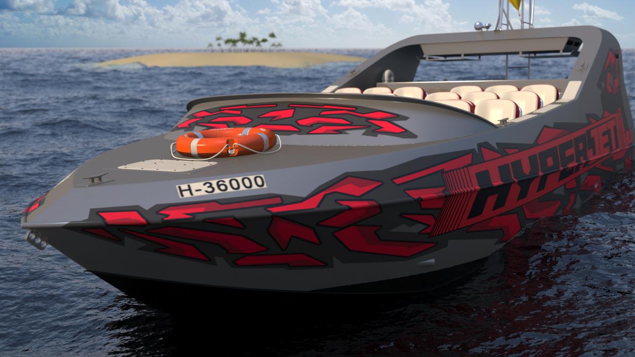 3D Moggaro 950 WJ Jet Boat Grey model