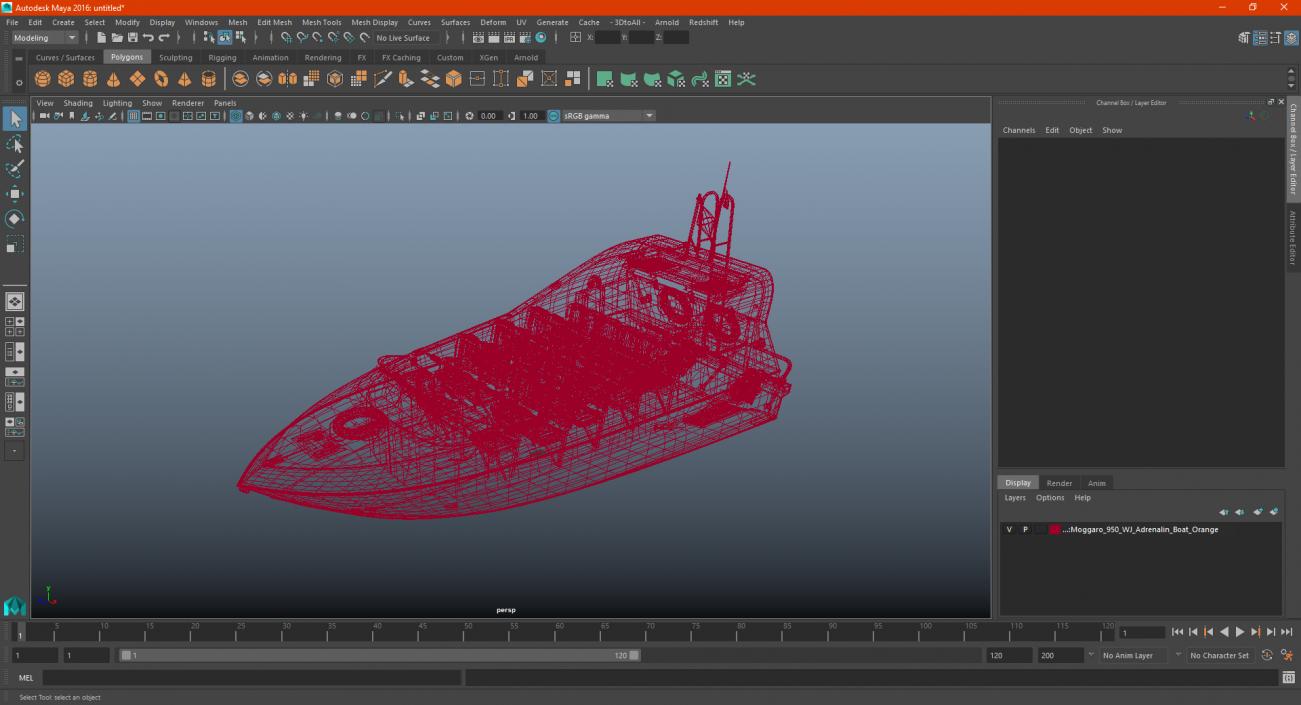 3D Moggaro 950 WJ Jet Boat Grey model