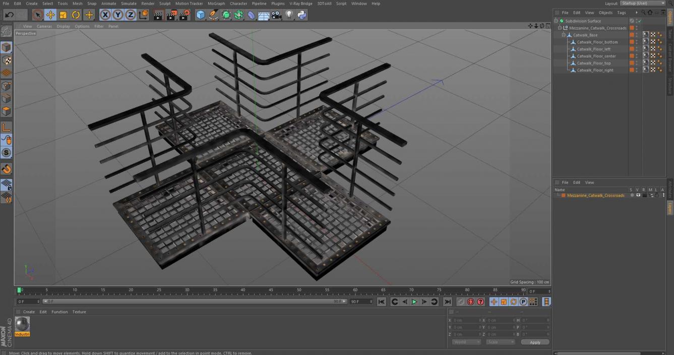 3D Mezzanine Catwalk Crossroads model