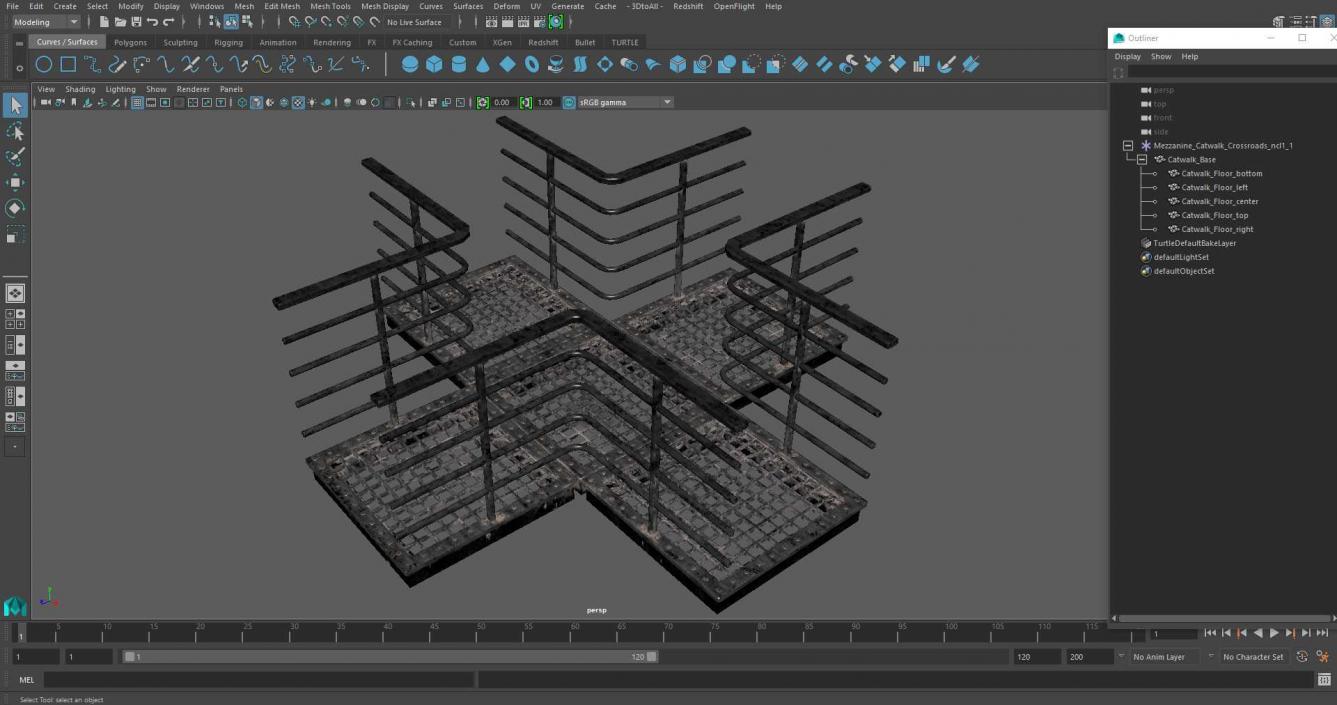 3D Mezzanine Catwalk Crossroads model