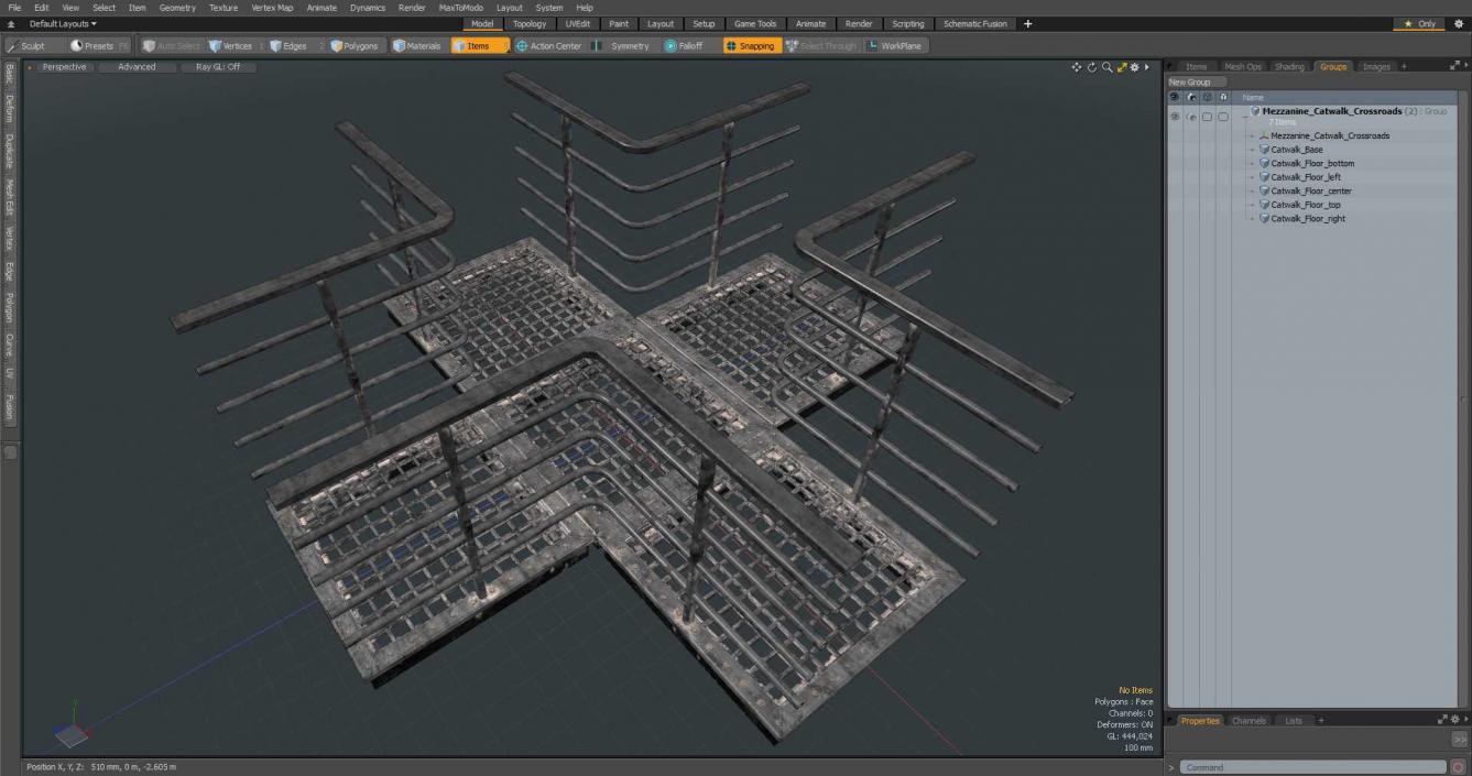 3D Mezzanine Catwalk Crossroads model