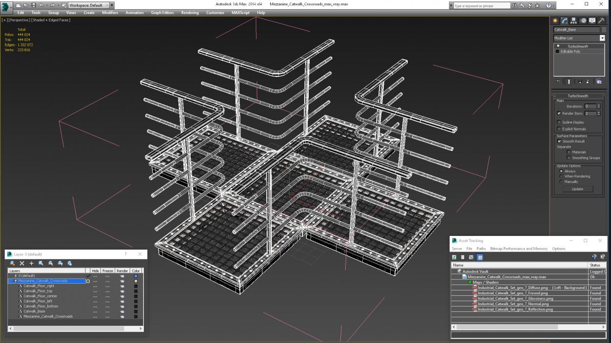 3D Mezzanine Catwalk Crossroads model