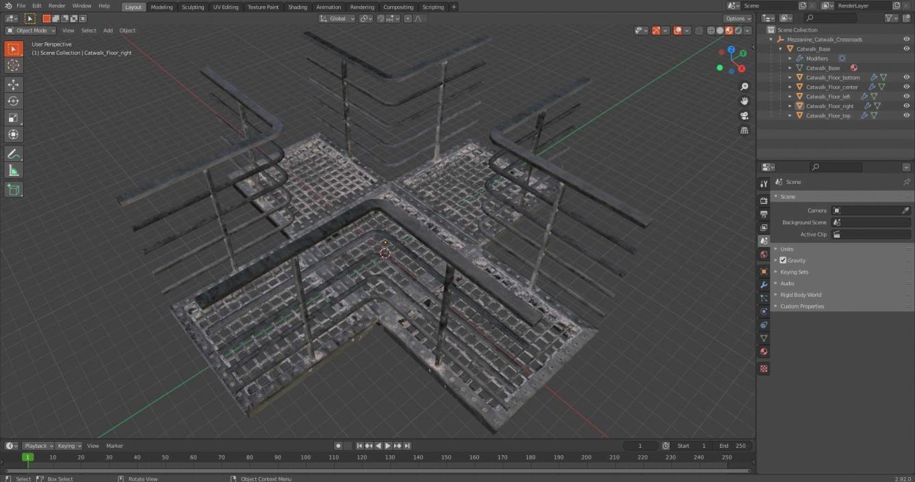 3D Mezzanine Catwalk Crossroads model