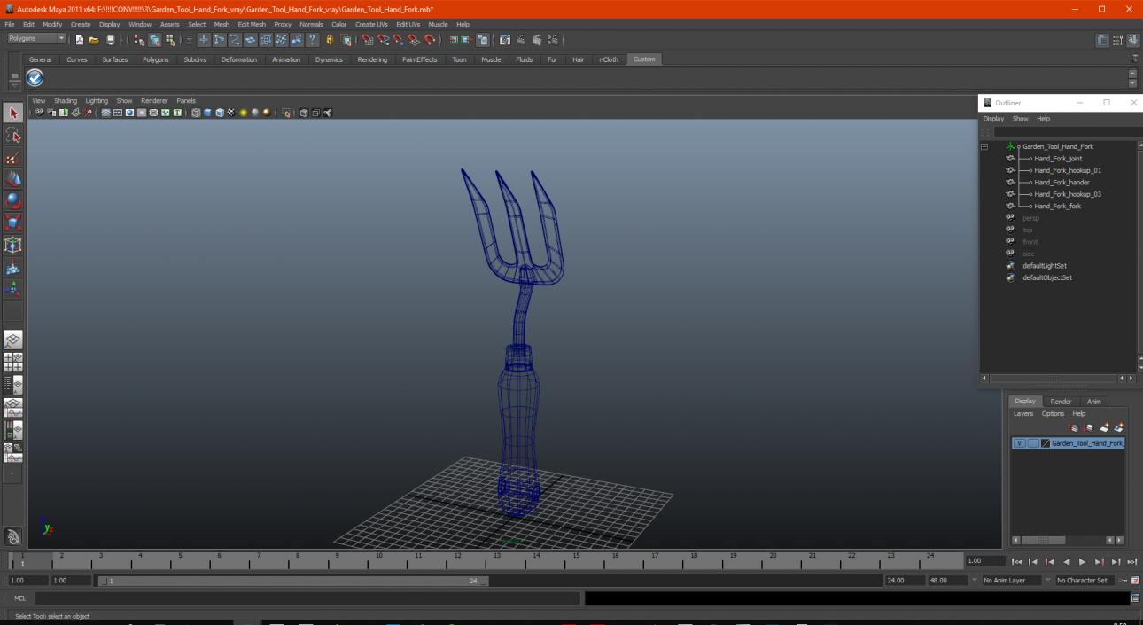 3D Garden Tool Hand Fork