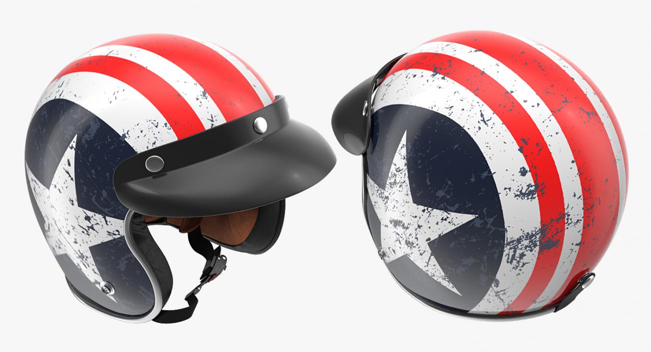 3D TORC Motorcycle Helmet Rebel Star model