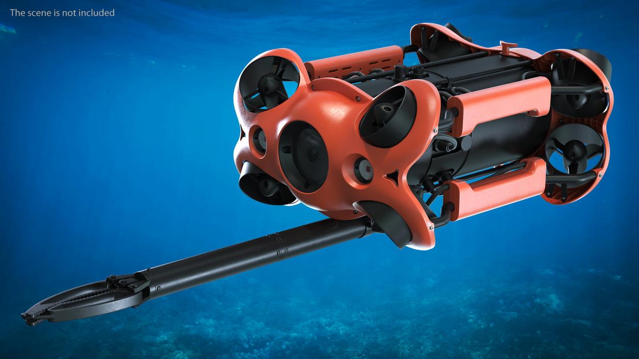 3D Professional Underwater Drone with Robotic Arm