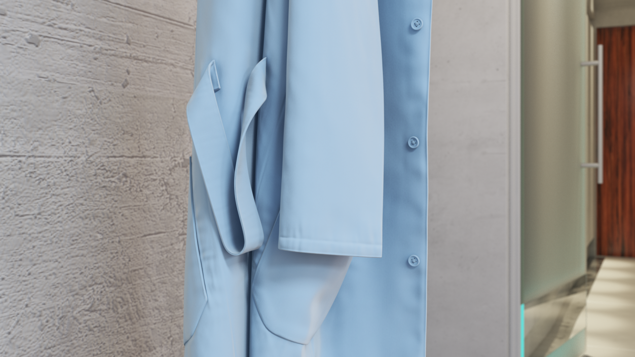 3D Lab Coat Blue Hanging