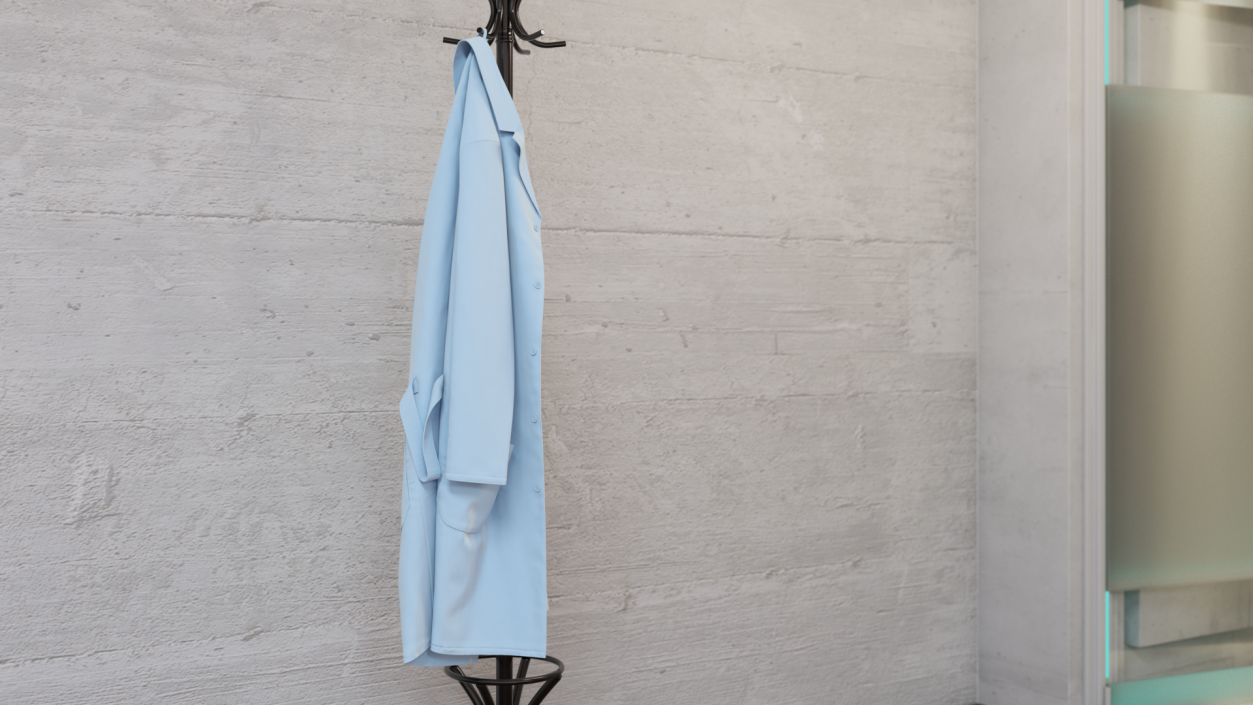 3D Lab Coat Blue Hanging