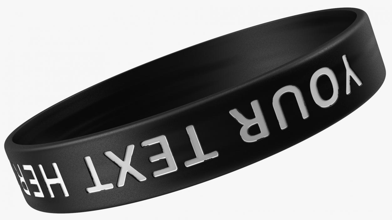 3D model Custom Text Silicone Wristband