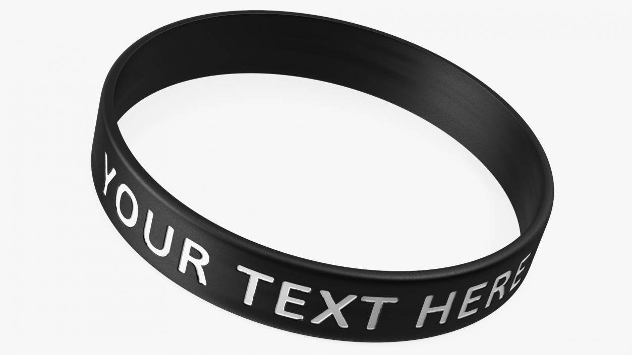 3D model Custom Text Silicone Wristband