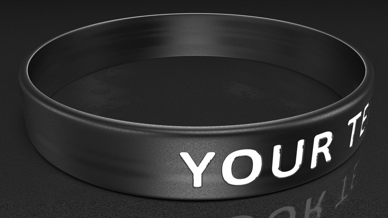 3D model Custom Text Silicone Wristband