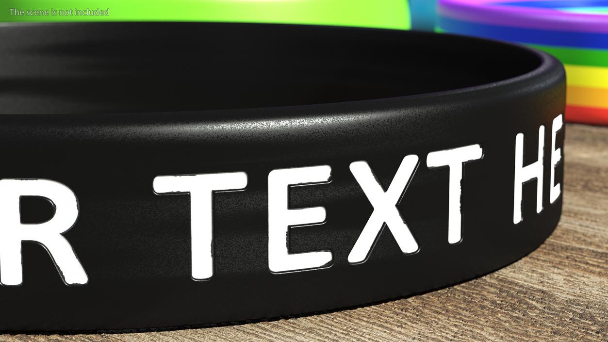 3D model Custom Text Silicone Wristband