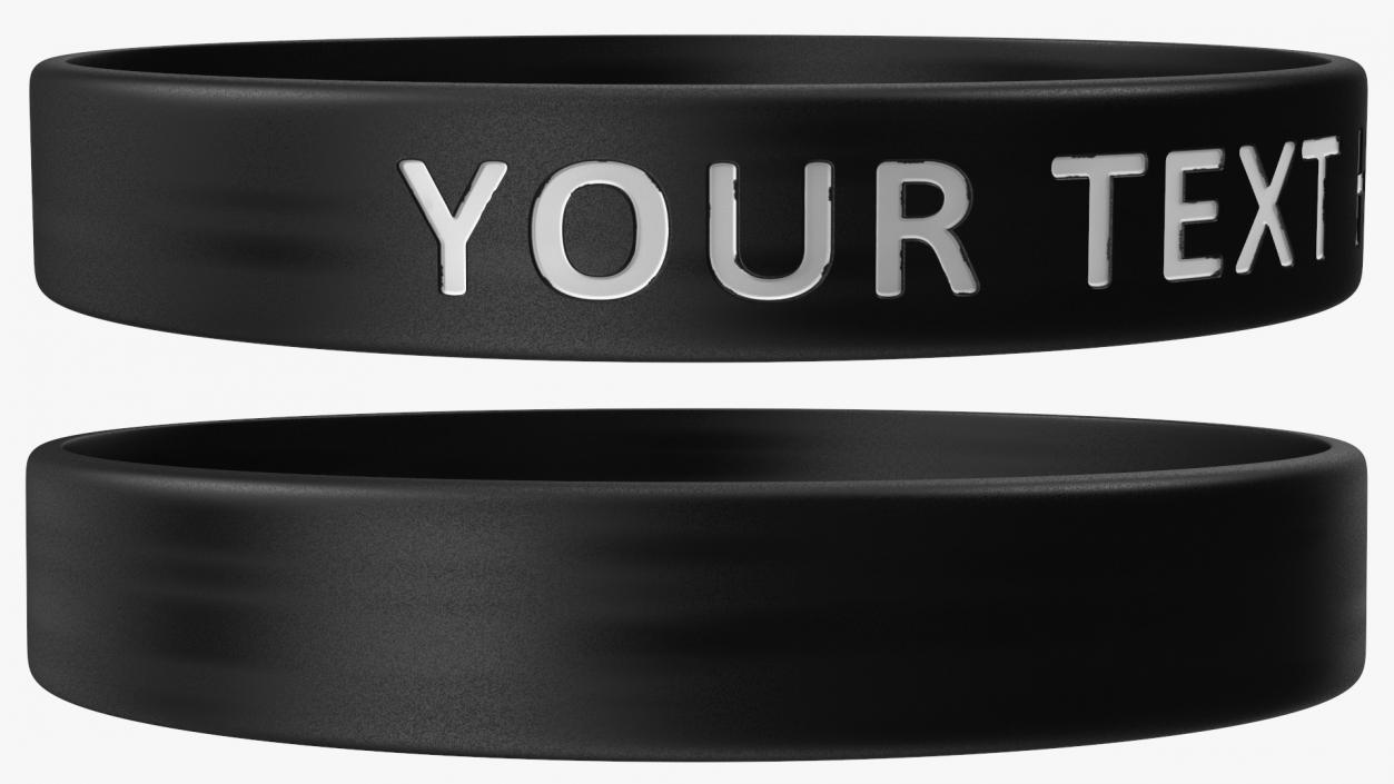 3D model Custom Text Silicone Wristband