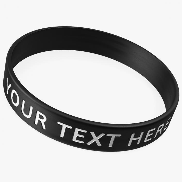 3D model Custom Text Silicone Wristband