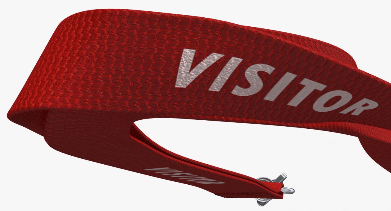 Red Visitor Lanyard 3D model