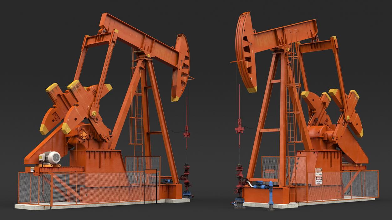 3D Oil Well Pump Jack model