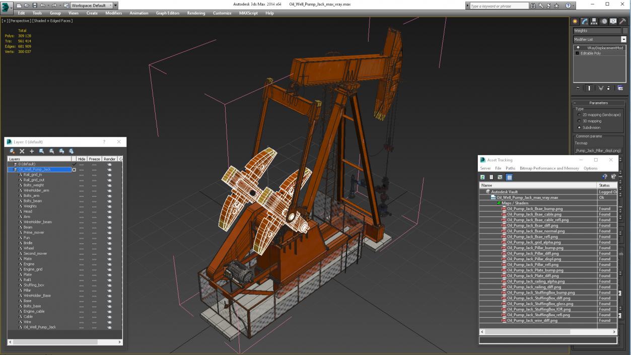 3D Oil Well Pump Jack model