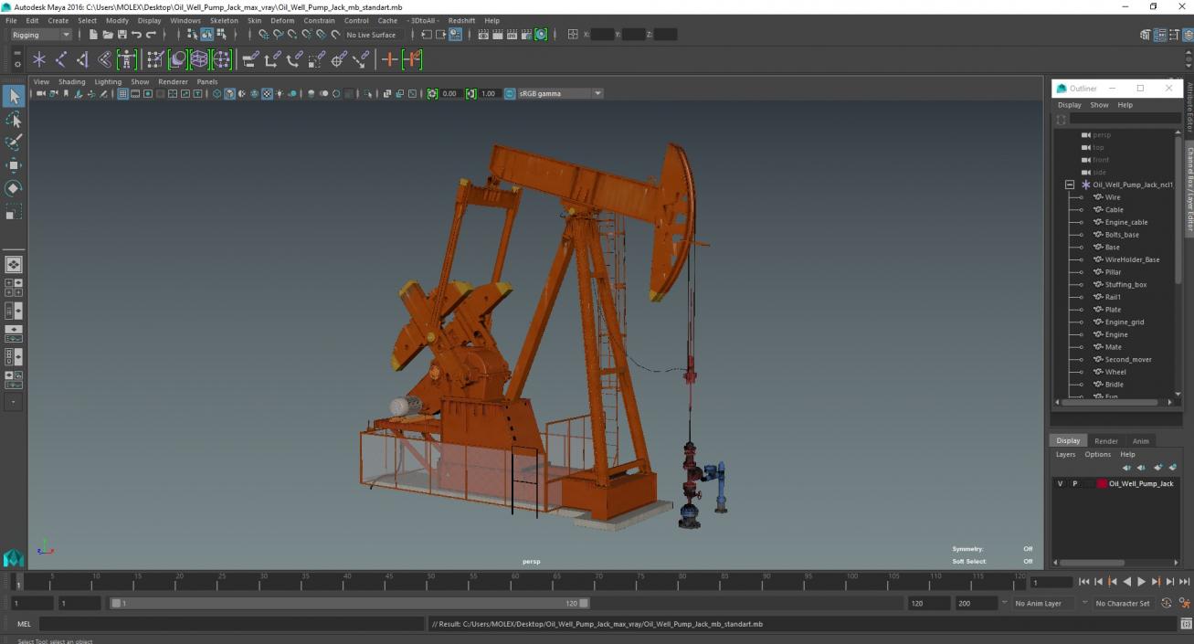 3D Oil Well Pump Jack model