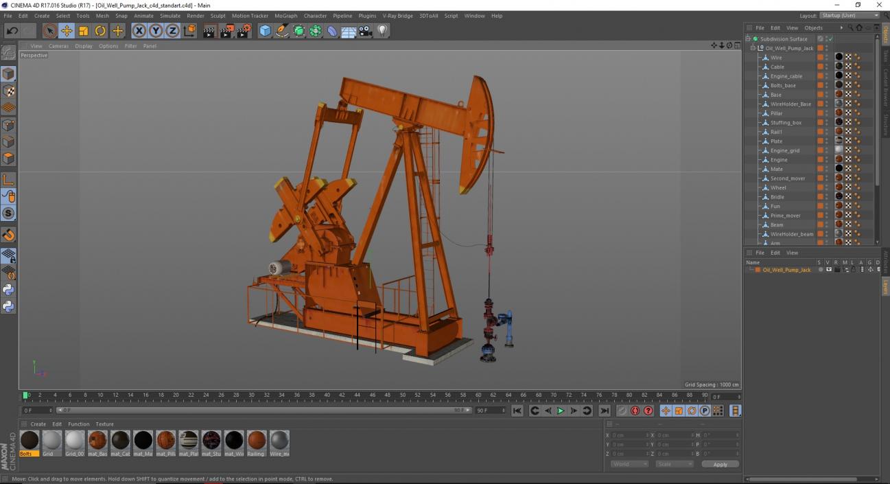 3D Oil Well Pump Jack model