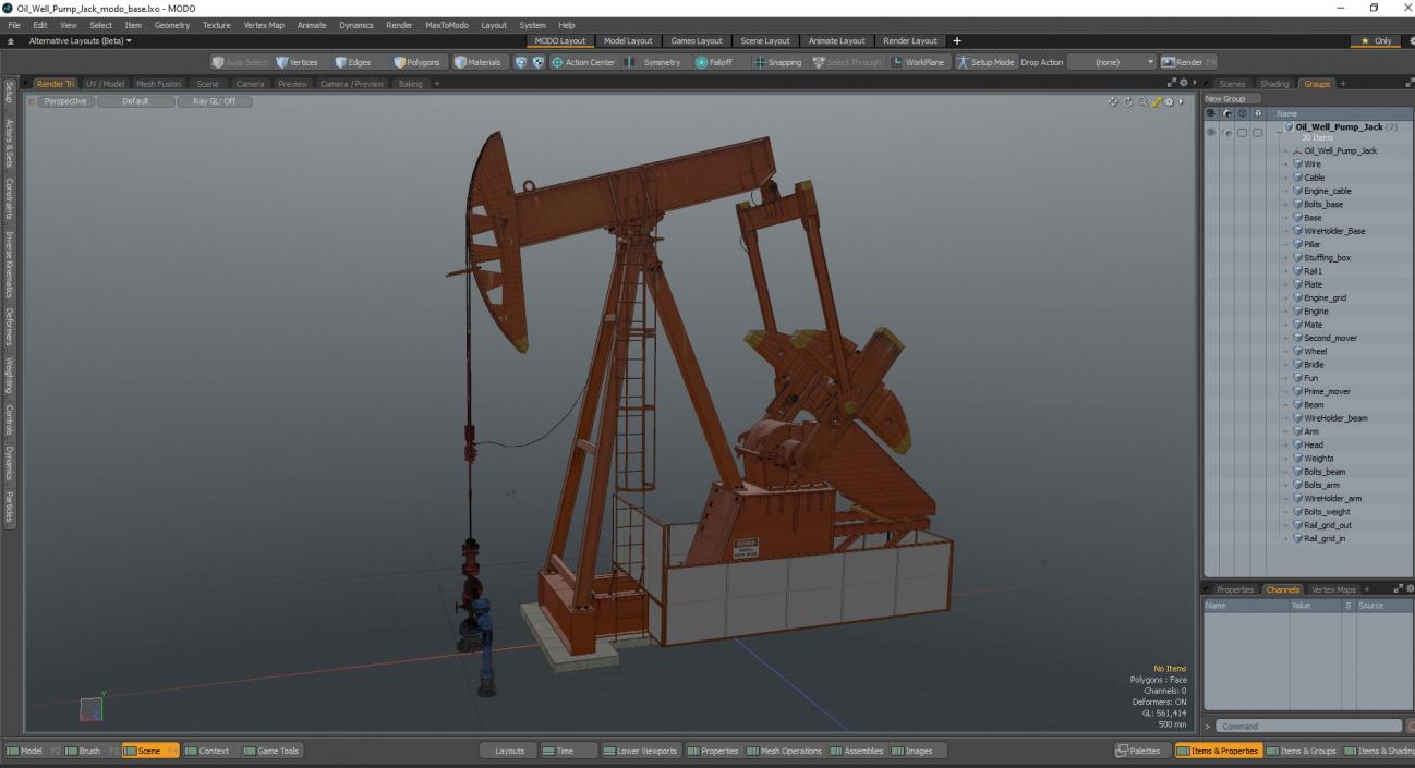 3D Oil Well Pump Jack model