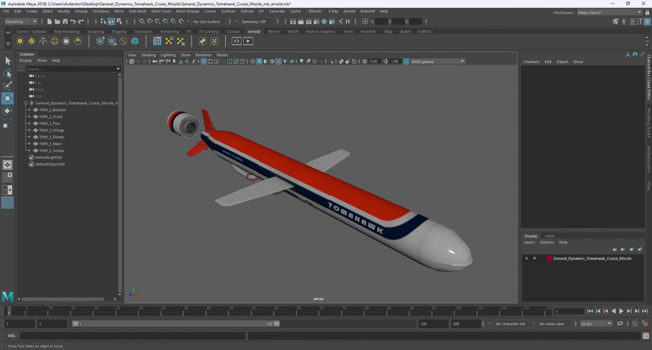 3D model General Dynamics Tomahawk Cruise Missile