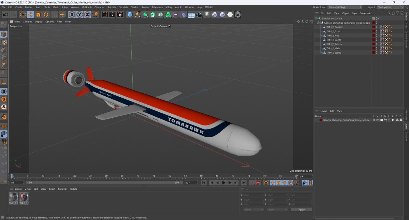 3D model General Dynamics Tomahawk Cruise Missile