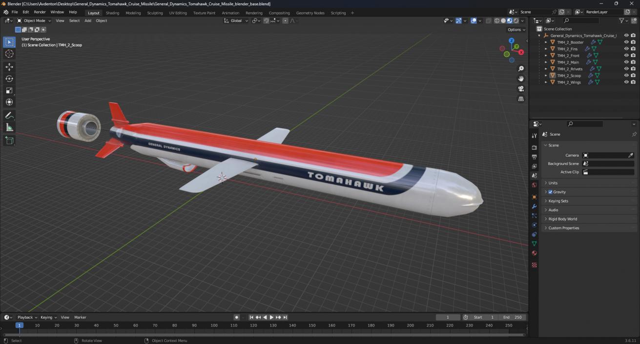 3D model General Dynamics Tomahawk Cruise Missile