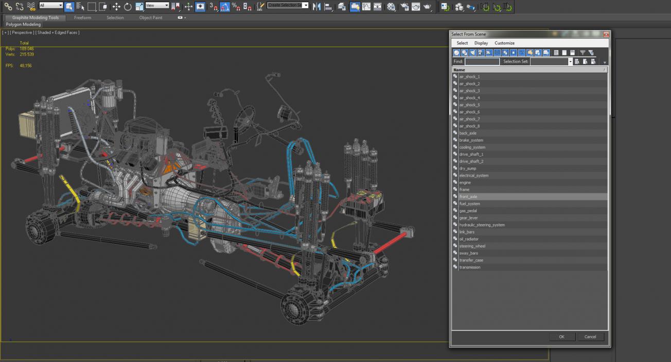 Monster Truck Bigfoot Engine and Chasis 3D model