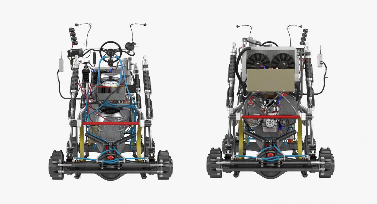 Monster Truck Bigfoot Engine and Chasis 3D model