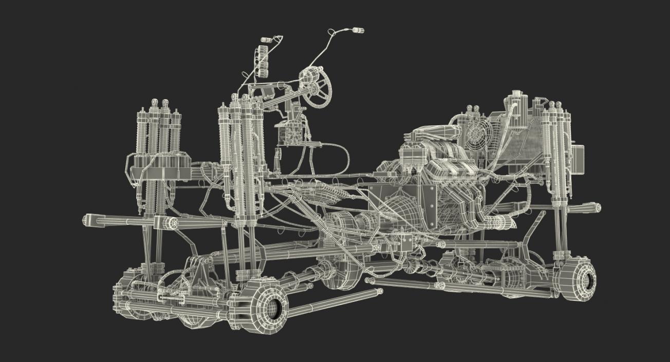 Monster Truck Bigfoot Engine and Chasis 3D model