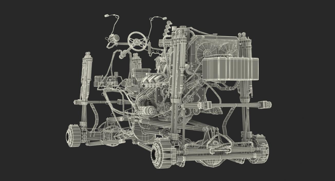 Monster Truck Bigfoot Engine and Chasis 3D model