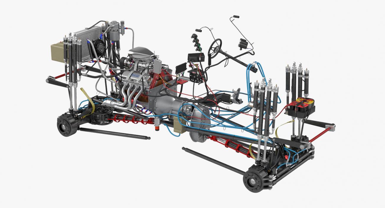 Monster Truck Bigfoot Engine and Chasis 3D model