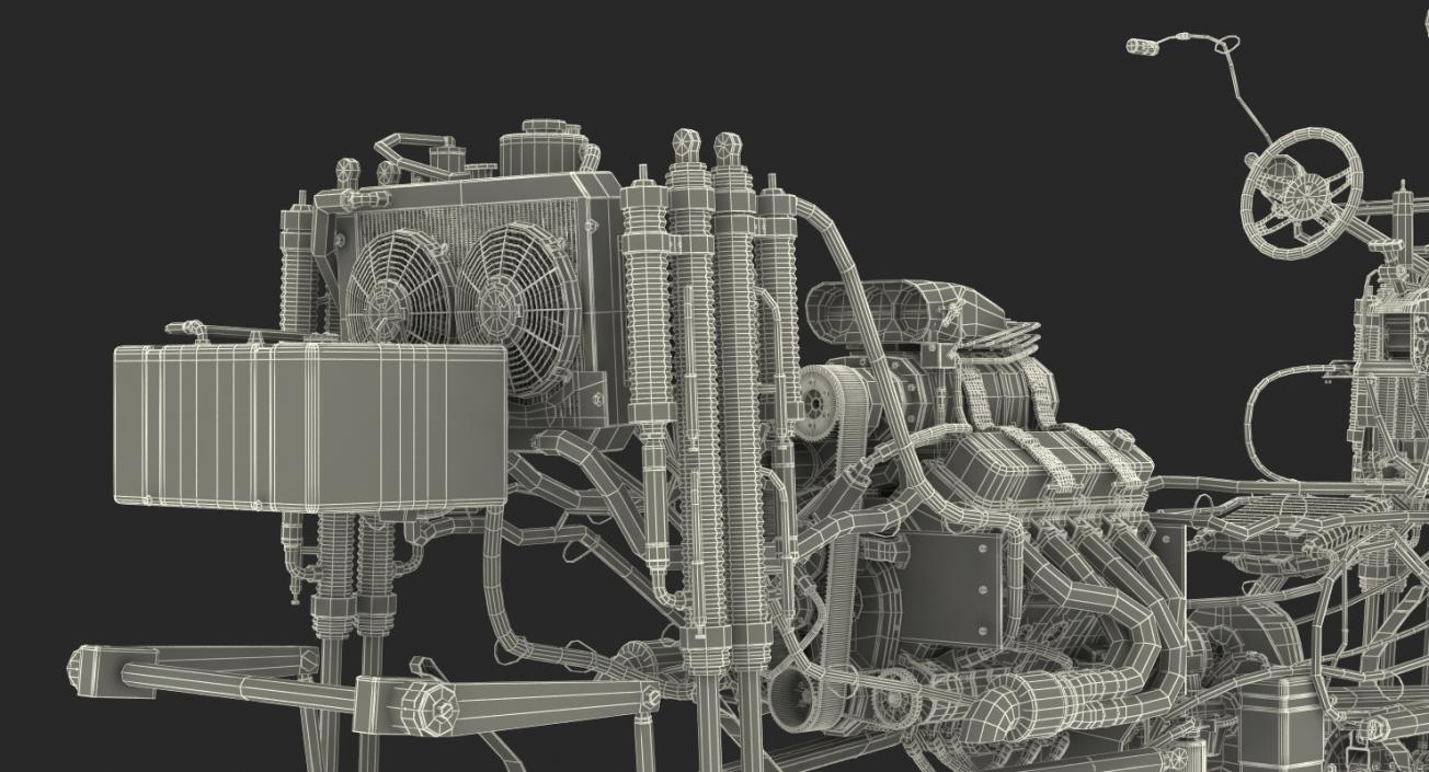 Monster Truck Bigfoot Engine and Chasis 3D model