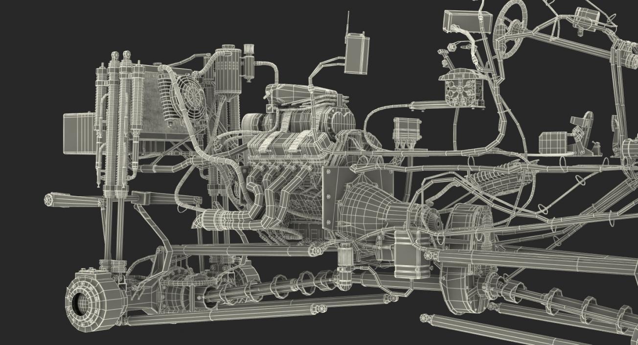 Monster Truck Bigfoot Engine and Chasis 3D model