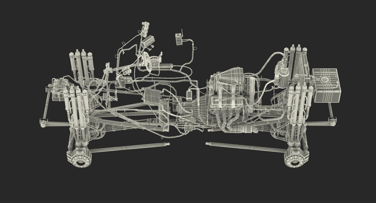 Monster Truck Bigfoot Engine and Chasis 3D model