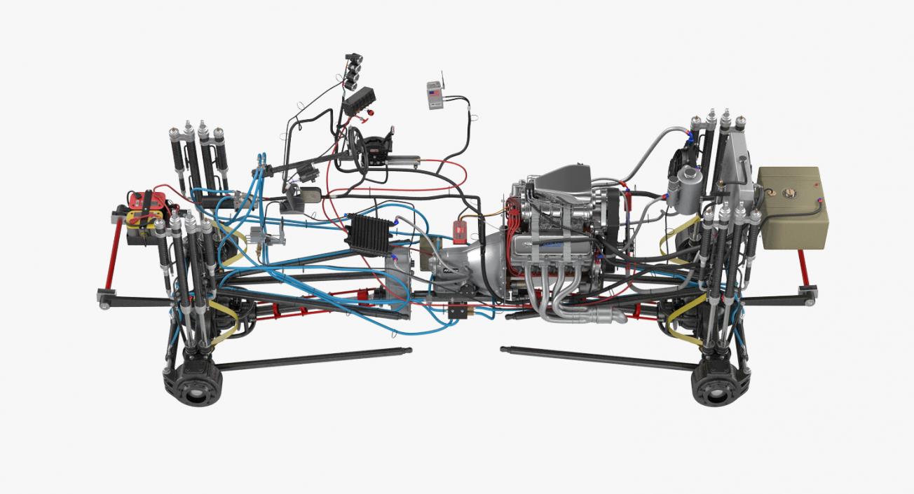 Monster Truck Bigfoot Engine and Chasis 3D model