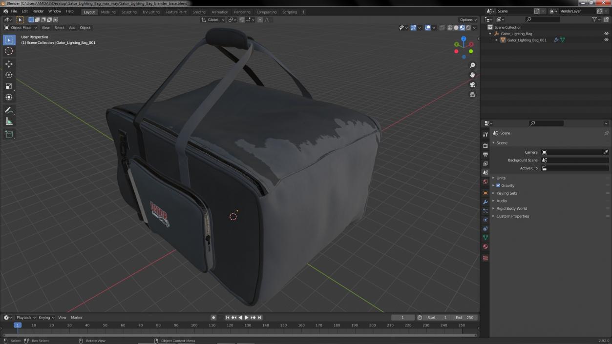 3D Gator Lighting Bag model