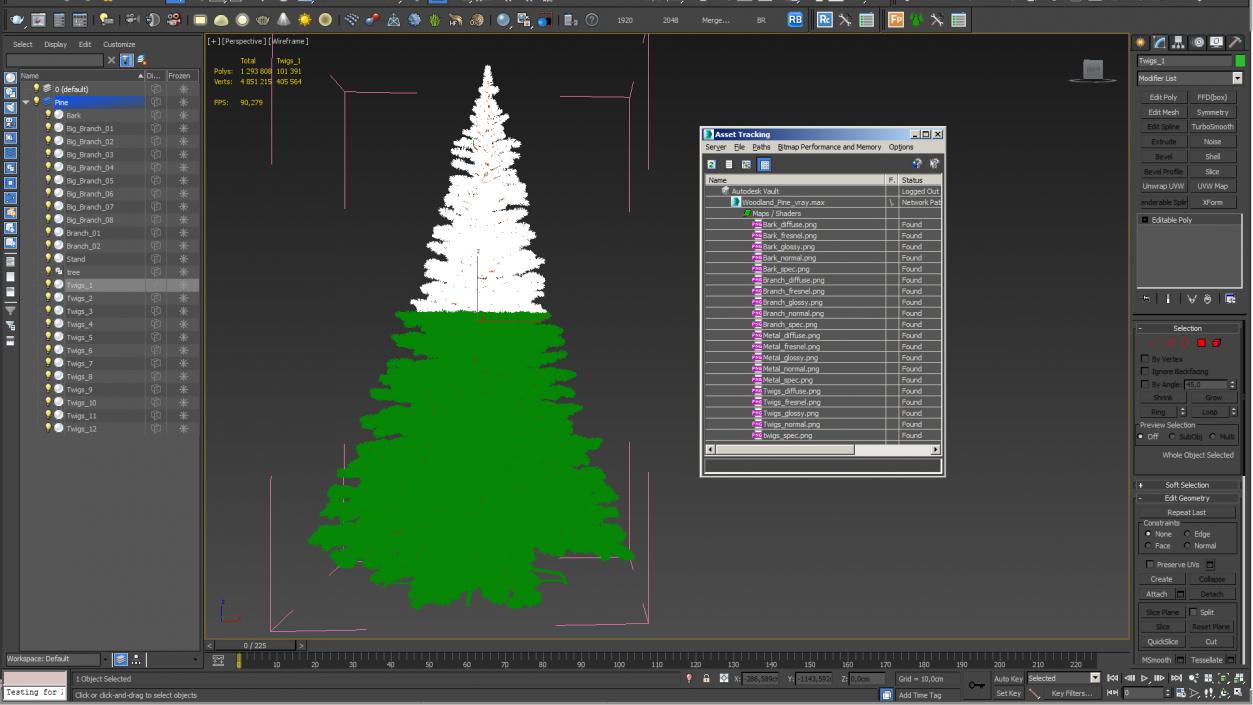 3D Woodland Pine model