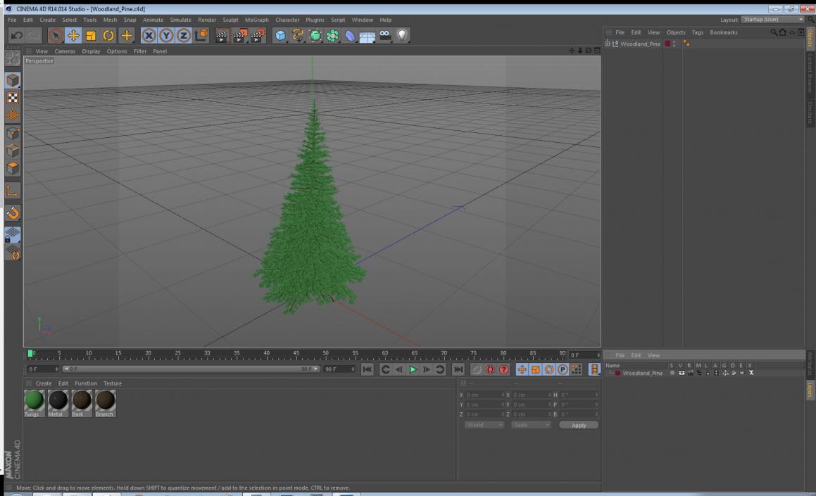 3D Woodland Pine model