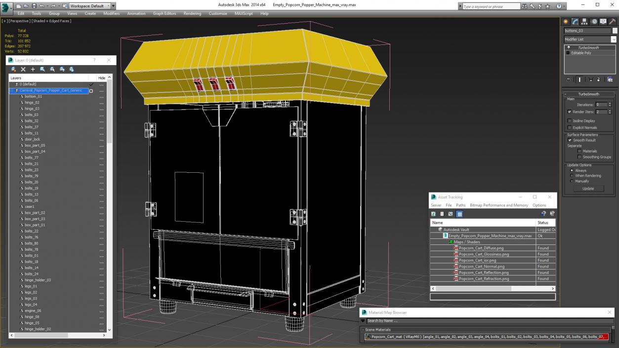 3D Empty Popcorn Popper Machine model