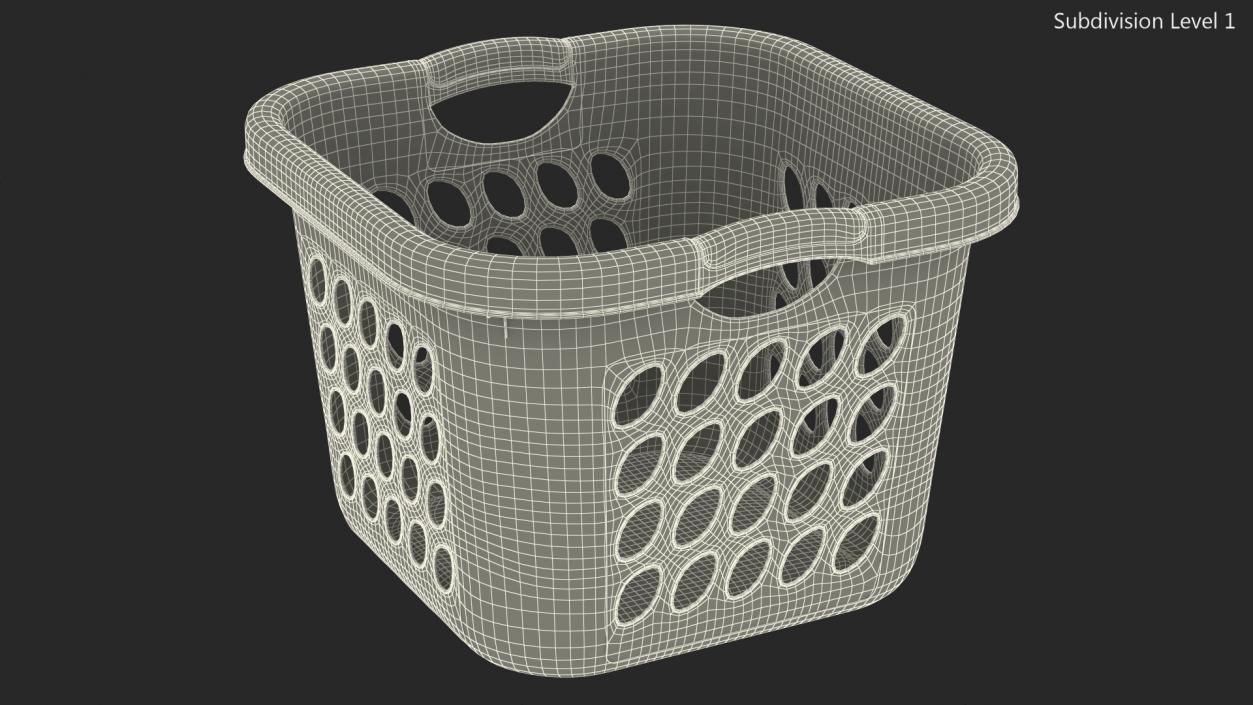 Plastic Laundry Basket Square Blue 3D model