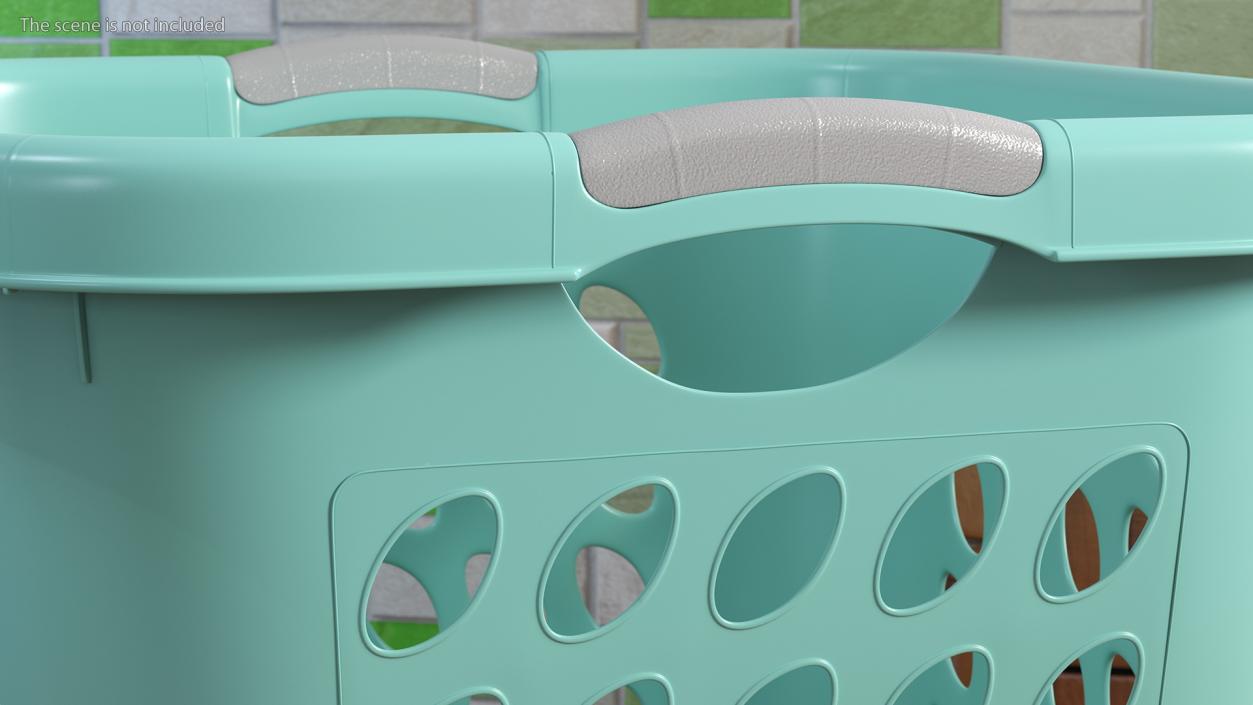 Plastic Laundry Basket Square Blue 3D model