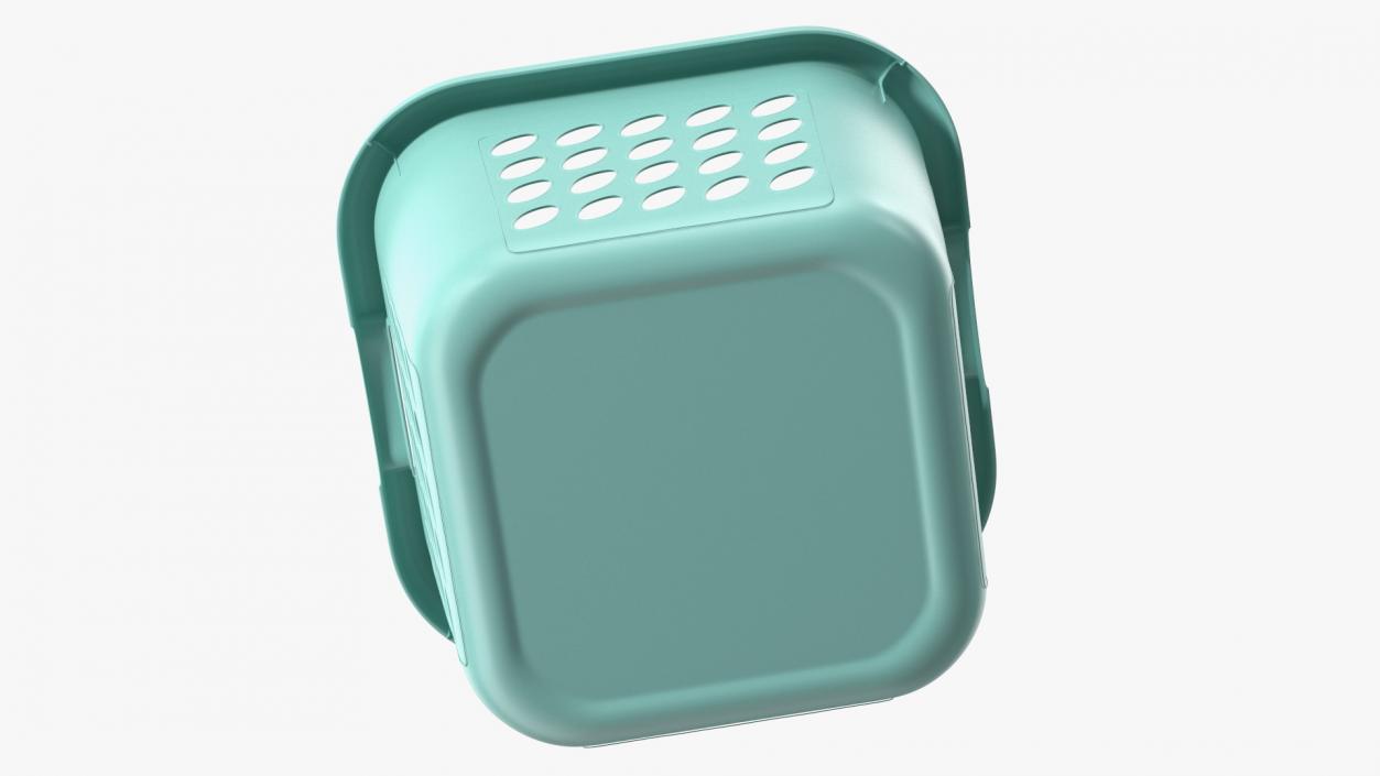 Plastic Laundry Basket Square Blue 3D model